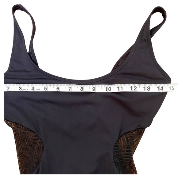 Vince Camuto Mesh Insert Black One Piece Swimsuit - Picture 13 of 15